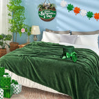 inhand Fleece Twin Blanket for Bed Green Throw Blanket for Couch Super Soft - Image 4