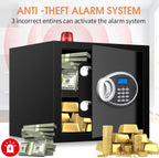 1.8 Cuft Fire proof Safes for HOME USE, Anti-Theft Digital Personal Security Safety Box with Electronic Keypad and Spare Keys, Home Safes Fireproof Waterproof for Money Medicine Document Valuables