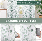 MYSKY HOME Green Leaf Curtains 84 Inch Length for Bedroom Grommet 2 Pcs