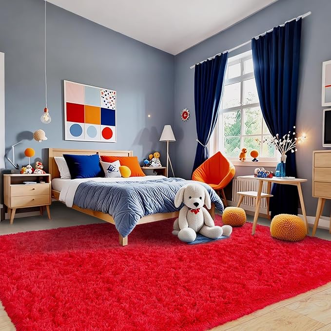 Pionblank 8x10 Rug for Living Room, Fuzzy Plush Large Area Rug, Fluffy Modern - Image 2