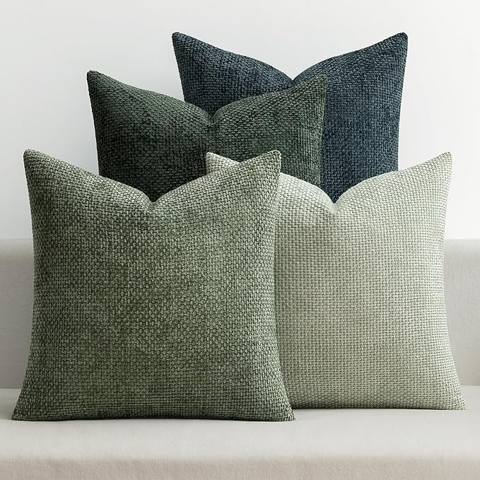 MIULEE Pack of 4 Couch Throw Pillow Covers 18x18 Inch Green Forest Soft by MIULEE
