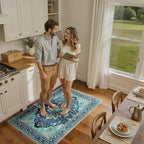 Area Rugs 3'x5' Washable Non-Slip, Floral Vintage Distress Print Pattern - Image 3