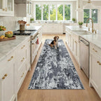 Washable Area Rugs 2'6''x8 Non-Slip Modern Abstract Soft by RELEANY