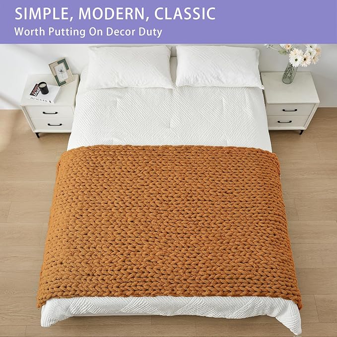 Bigacogo Chunky Knit Throw Blanket - Image 3