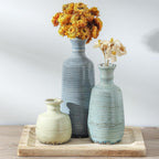 Ceramic Vase Set of 3, Rustic Neutral Vases Home Decor Farmhouse Decorative Flower Vase Modern Boho Pampass Vases for Table Mantel Entryway Shelf Living Room Kitchen Bathroom - Multicolor