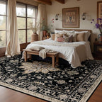 Area Rugs 7'x9' Washable Non-Slip, Floral Vintage Distress Print Pattern - Image 2