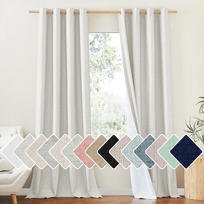 NICETOWN 100% Absolutely Blackout Linen Curtains by NICETOWN