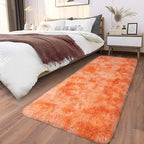 Soft Runner Rugs for Bedroom Hallways, 2x6 Tie-Dyed Orange Fluffy Shag Throw - Image 7