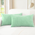 CaliTime Throw Pillow Covers Decorative 12 X 20 Inches Pack of 2 Cozy Chenille by CaliTime
