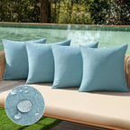 MIULEE Pack of 4 Decorative Outdoor Throw Pillow Covers Linen Waterproof Pillow by MIULEE