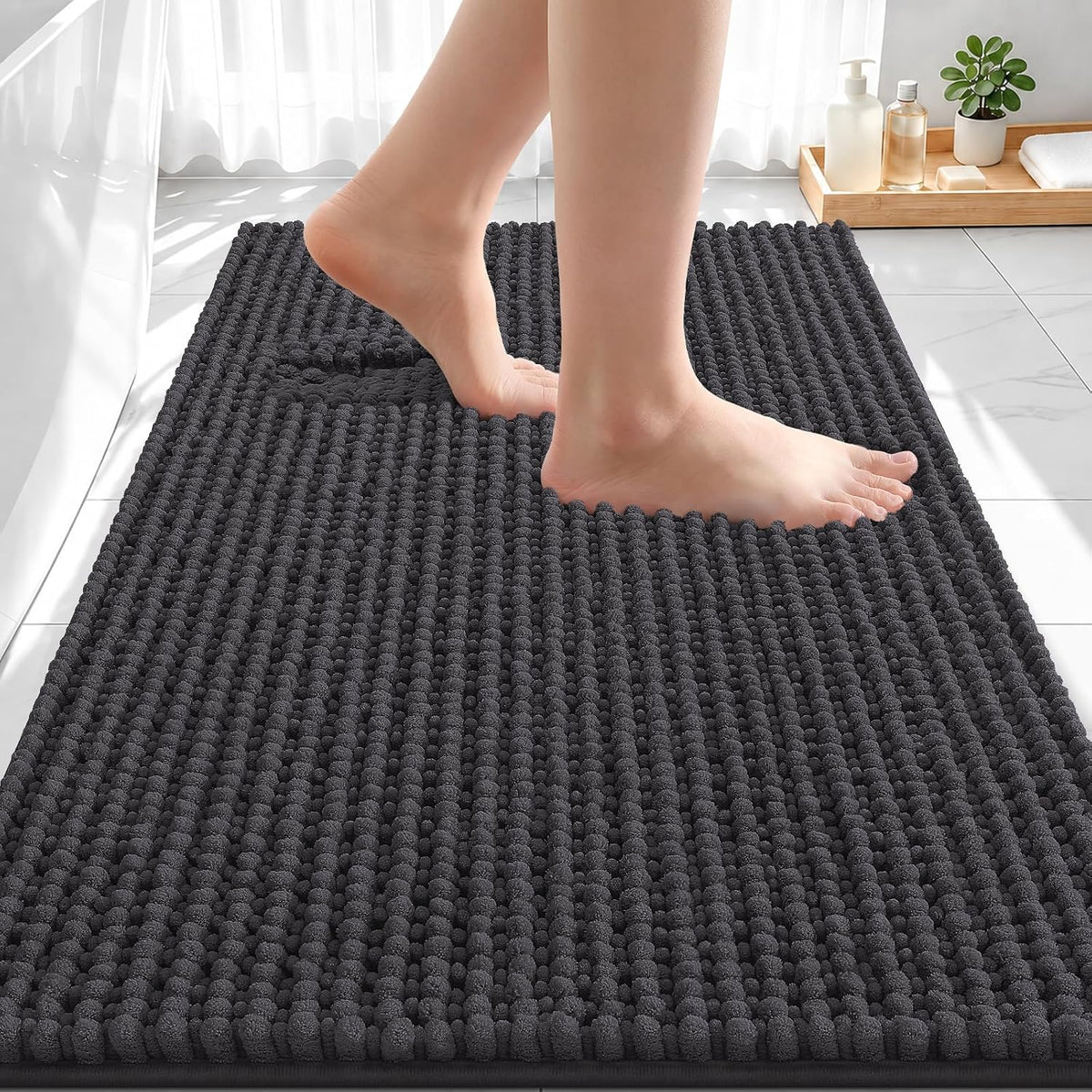 Smiry Thick Bathroom Rugs 30x20, Extra Soft Absorbent Chenille Bath Mat