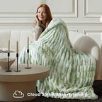 Ultra Soft Cozy Faux Fur Throw Blanket, Fuzzy Plush Thick Bubble Blanket - Image 4
