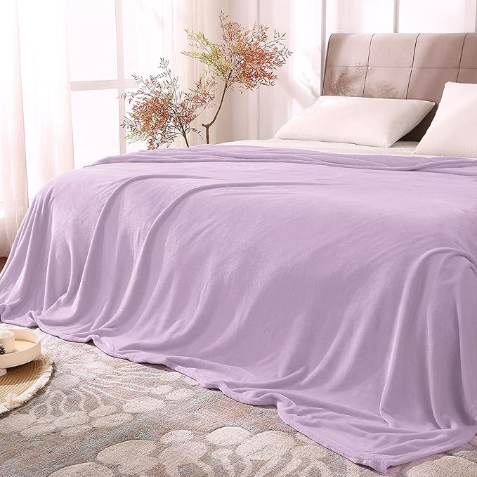 BEDELITE Fleece Blankets Queen Size Lilac Throw Blankets by BEDELITE