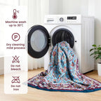MSGKV Boho Throw Blanket for Bed 60"x80" 100% Cotton Couch Twin Size Floral - Image 7