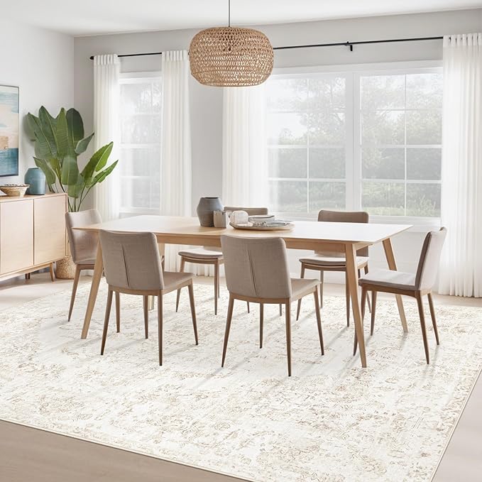 10x14 Area Rugs for Living Room: Washable Rug Vintage Large Rugs Soft Non Slip - Image 4