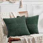 Fancy Homi Set of 2 Dark Green Decorative Throw Pillow Covers 26x26 Inch by Fancy+Homi