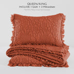 HORIMOTE HOME Shabby Chic Quilt Set Queen Size, Burnt Orange, 90x96 inches