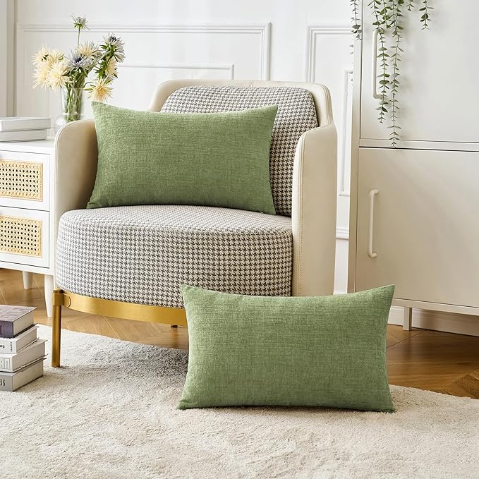 MIULEE Pack of 2 Couch Throw Pillow Covers 12x20 Inch Spring Soft Sage Green - Image 5