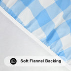 Smiry 57"-68" Picnic Table Cloth, Flannel Backed Vinyl Fitted Tablecloths