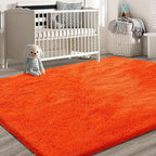 Orange Shag Area Rugs for Bedroom Living Room, 5X8 Ultra Soft Fluffy Area Rugs - Image 7