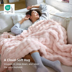 Bedsure Cloud Bubble Throw Blanket, Christmas Decor Gifts, Pink 50"×60"