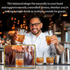 Hushee 4 Pcs Cocktail Mixing Glass 20oz Crystal Stirring Glass, Textured