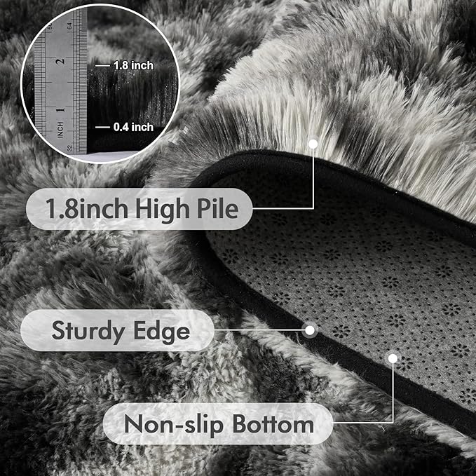 4x6 Ft Shag Area Rug for Bedroom Living Room, Tie-Dyed Ultra Soft Fluffy Furry - Image 5