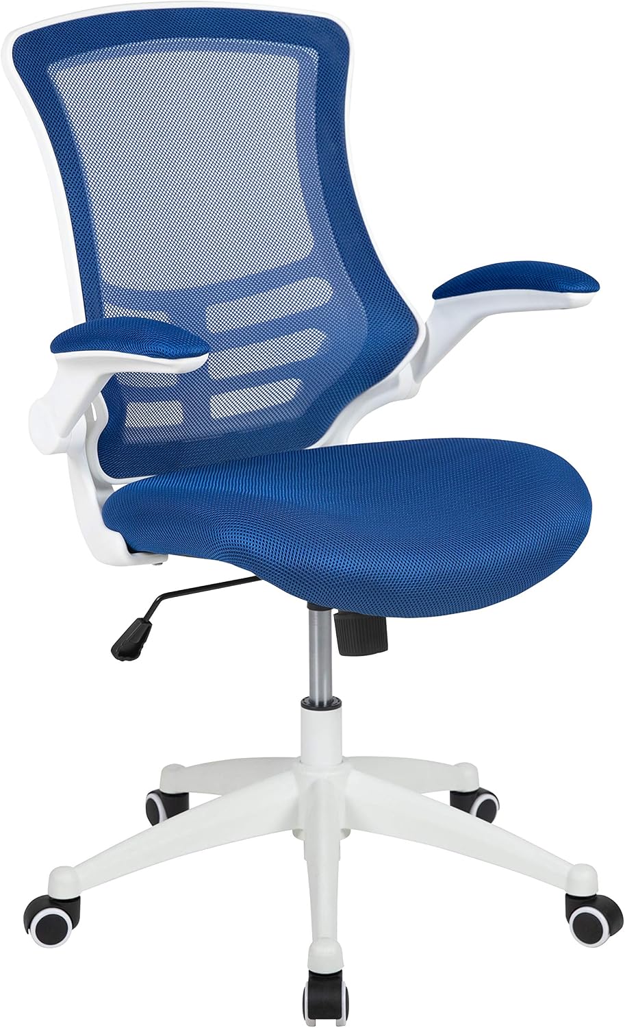 Flash Furniture Kelista Office Chair, Ergonomic, Mid-Back, White Frame, Blue Mesh with Swivel