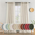 MIULEE Cream Linen Curtains 96 Inches Long 2 Panels by MIULEE
