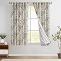 jinchan Lined Linen Blend Curtain Floral Curtains by JINCHAN