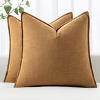 MIULEE Decorative Linen Pillow Covers 20x20 Inch Hazel ​Boho Farmhouse​ by MIULEE