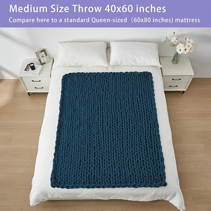 Bigacogo Chunky Knit Throw Blanket - Image 5