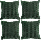 Fancy Homi 4 Packs Hunter Green Decorative Throw Pillow Covers 20x20 Inch by Fancy+Homi