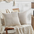 Fancy Homi 2 Packs Neutral Taupe Decorative Throw Pillow Covers 22x22 Inch by Fancy+Homi