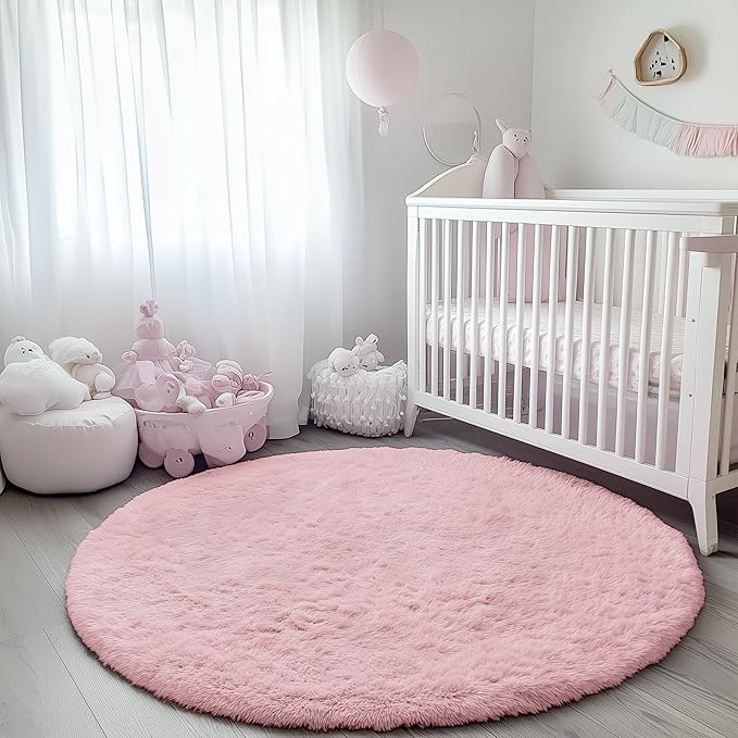 ONASAR Light Pink Round Area Rugs 3ft - Image 8