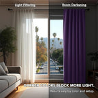 Deconovo Room Darkening Curtains Back Tab and Rod Pocket Curtains Thermal - Image 3