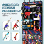 Over The Door Organizer for Toy Gun, Toy Storage Toys Organizer, Blue Red