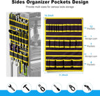 Power Tool Organizer Cart with Charging Station, 6 FT Cord, Yellow