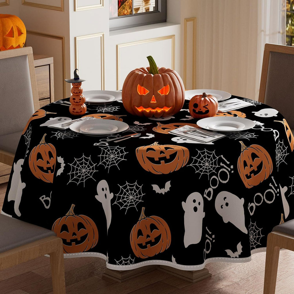 XCHI Halloween Spooky Ghost Rectangle Tablecloth Decorations 60x84 Inch