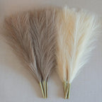 Pampas Grass Decor, Fluffy Faux Pampas Grass 6 Stem 18"/45cm Pompous Grass Small Flower Arrangement and Vase Filler for Boho Home Wedding Decoration (Lake-Green)