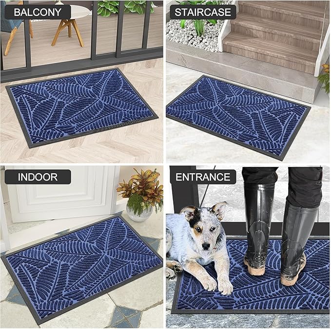 Colorxy Waterproof Doormat, Sturdy Natural Rubber Front Indoor Mat, Non Slip - Image 6
