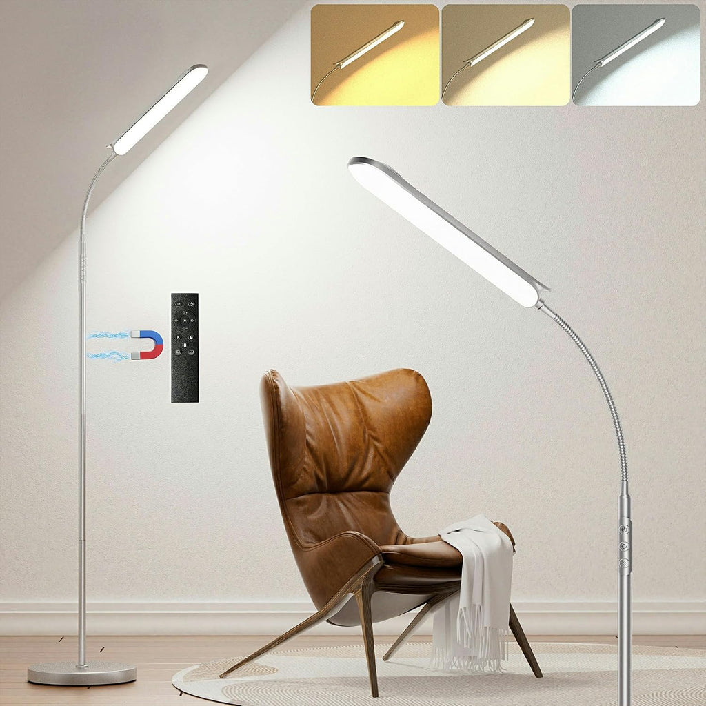 Yikuneng Dimmable LED Floor Lamp, Super Bright Reading Lamps Floor Standing lamp with Remote & Touch Control, Orange