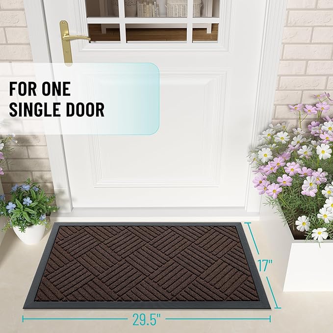 OLANLY Front Door Mat Outside Entrance 29.5x17, Heavy Duty Sturdy Natural - Image 2