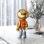 Dosker Astronaut Statue, Spaceman Sculpture Polyresin Figurine Orange