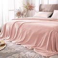 BEDELITE Fleece Blankets Queen Size Pink Morn Throw Blankets by BEDELITE