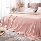 BEDELITE Fleece Blankets Queen Size Pink Morn Throw Blankets by BEDELITE