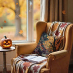 Rustic William Morris Inspired Autumn Forest Decor Throw Pillow Covers 18x18 - Image 4