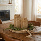 Natural Jute Boho Lanterns - Handcrafted Farmhouse Coffee Table Decor