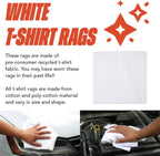 Arkwright Premium T-Shirt Rags Bulk, 10 lb Bag, Cotton Cleaning Towels, Low Lint Knit Wiping Cloths for Paint, Stain, Grease, Shop and Auto Use, Quick Dry Machine Washable, White