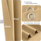 MIULEE Gold Blackout Curtains for Bedroom Living Room 54 Inches Long 2 Panels - Image 4